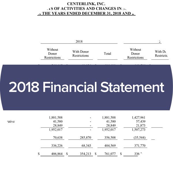 image of 2018 centerlink financial statement